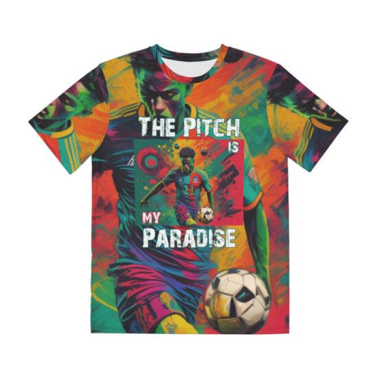 Soccer The Pitch is my Paradise Men's Polyester T-Shirt