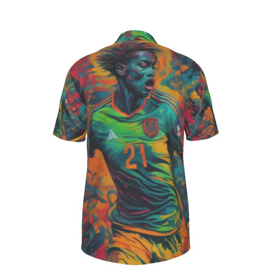 Alternative view of All-Over Print Men's Soccer Polo Collar Jersey