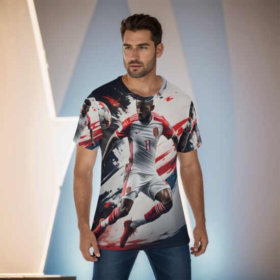 All-Over Print Men's Soccer O-Neck T-Shirt