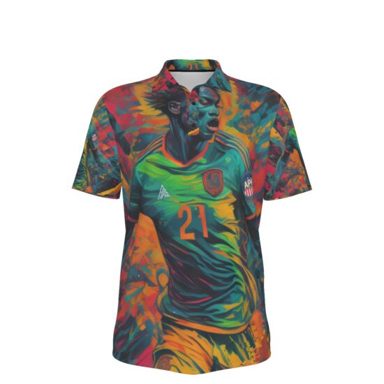 All-Over Print Men's Soccer Polo Collar Jersey