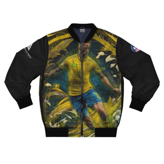 Alternative view of Men's Bomber Jacket - Brazilian Soccer Term: Craque - Star Soccer Player - Football Fan Apparel