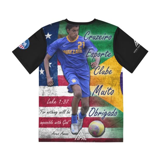 Alternative view of Soccer Tee - American Soccer Player's Brazilian Soccer Journey Commemorative Shirt